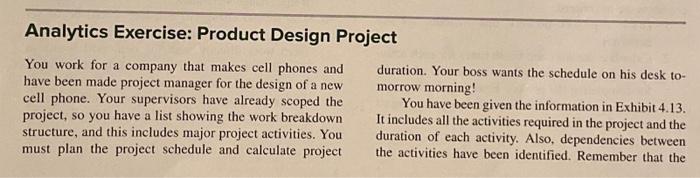 Analytics Exercise: Product Design Project You