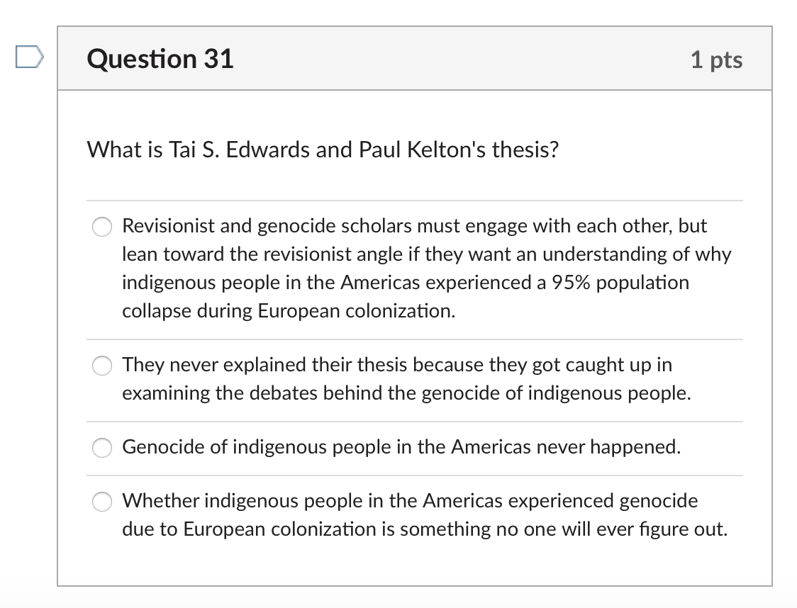 Question 31 1 pts What is Tai S. Edwards and Paul