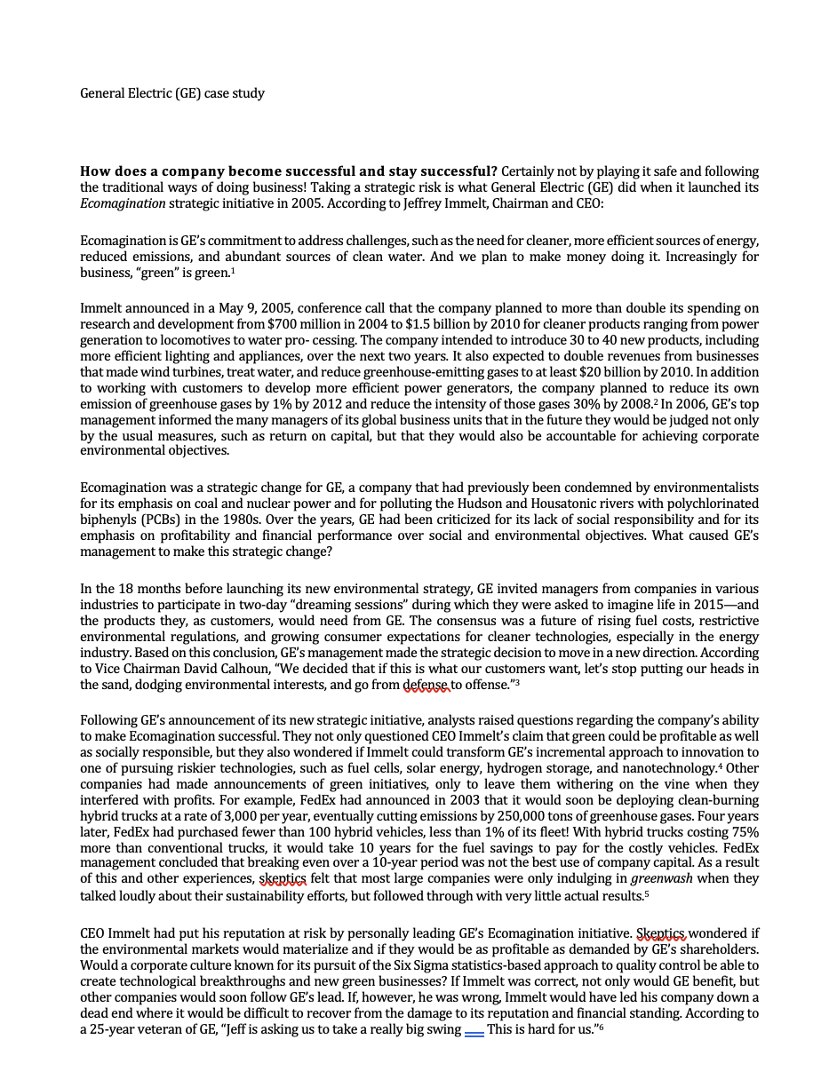 WHAT ARE THE TRIGGERING EVENTS IN GE ATTACHED