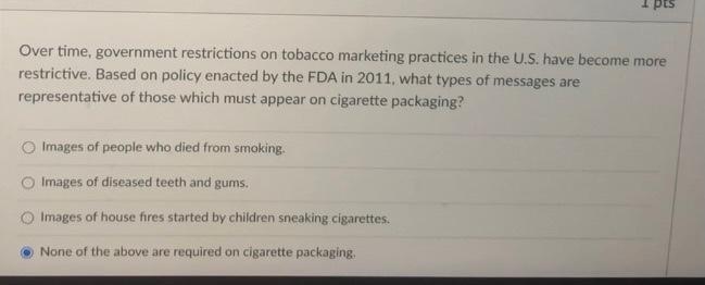 PES Over time, government restrictions on tobacco