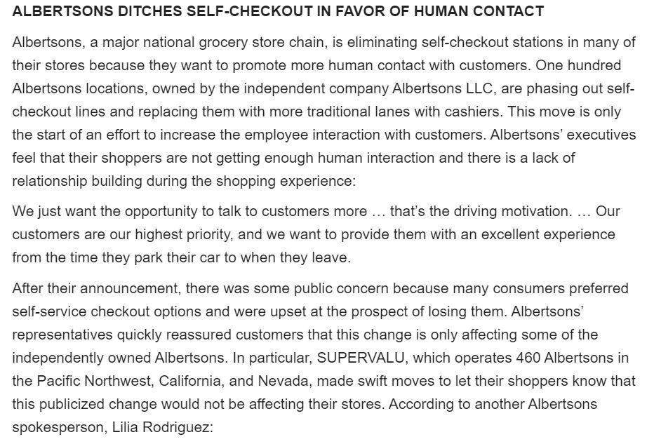 Develop a general critique of the grocery