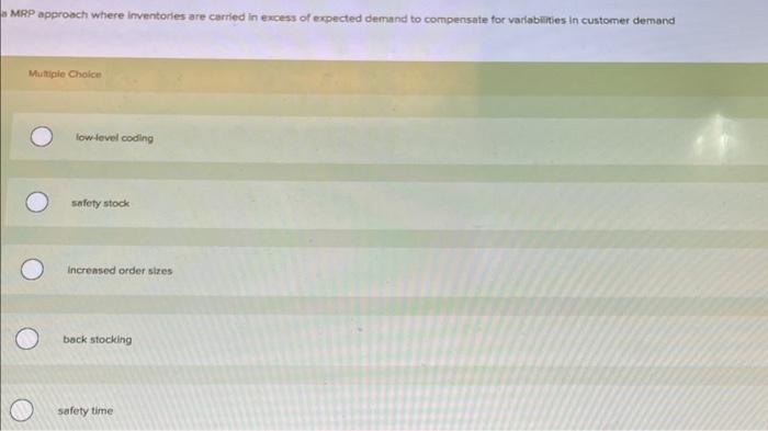 MRP approach where inventories are carried in