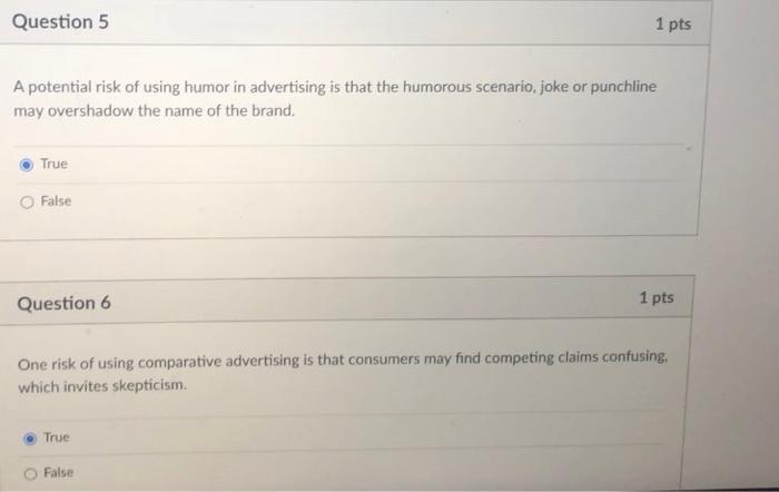 Question 5 1 pts A potential risk of using humor