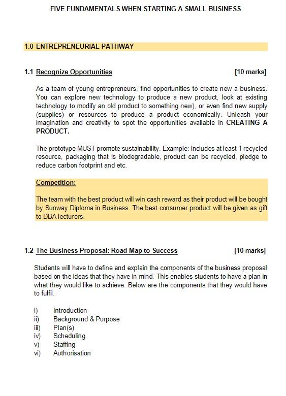 1.0ENTREPRENEURIAL PATHWAY 1.1Recognize