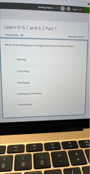 Which of the following are management functions?