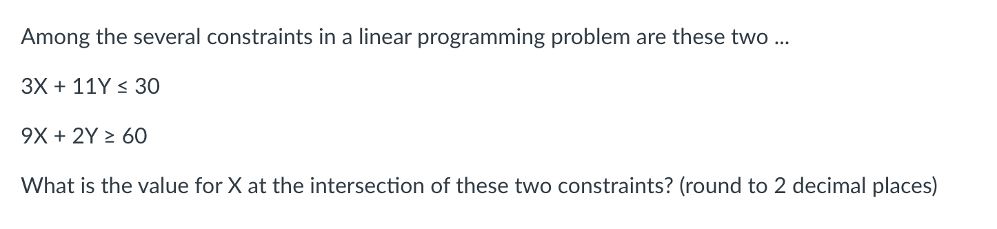 Among the several constraints in a linear