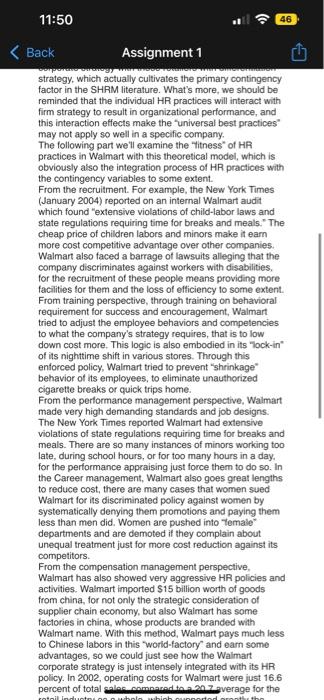 Assignment 1 Case study of Strategic Human