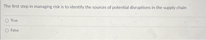 The first step in managing risk is to identify