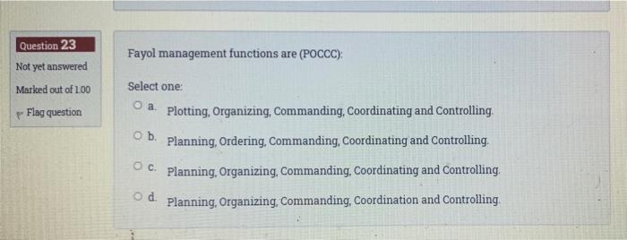 i need just the answer , please fast Fayol