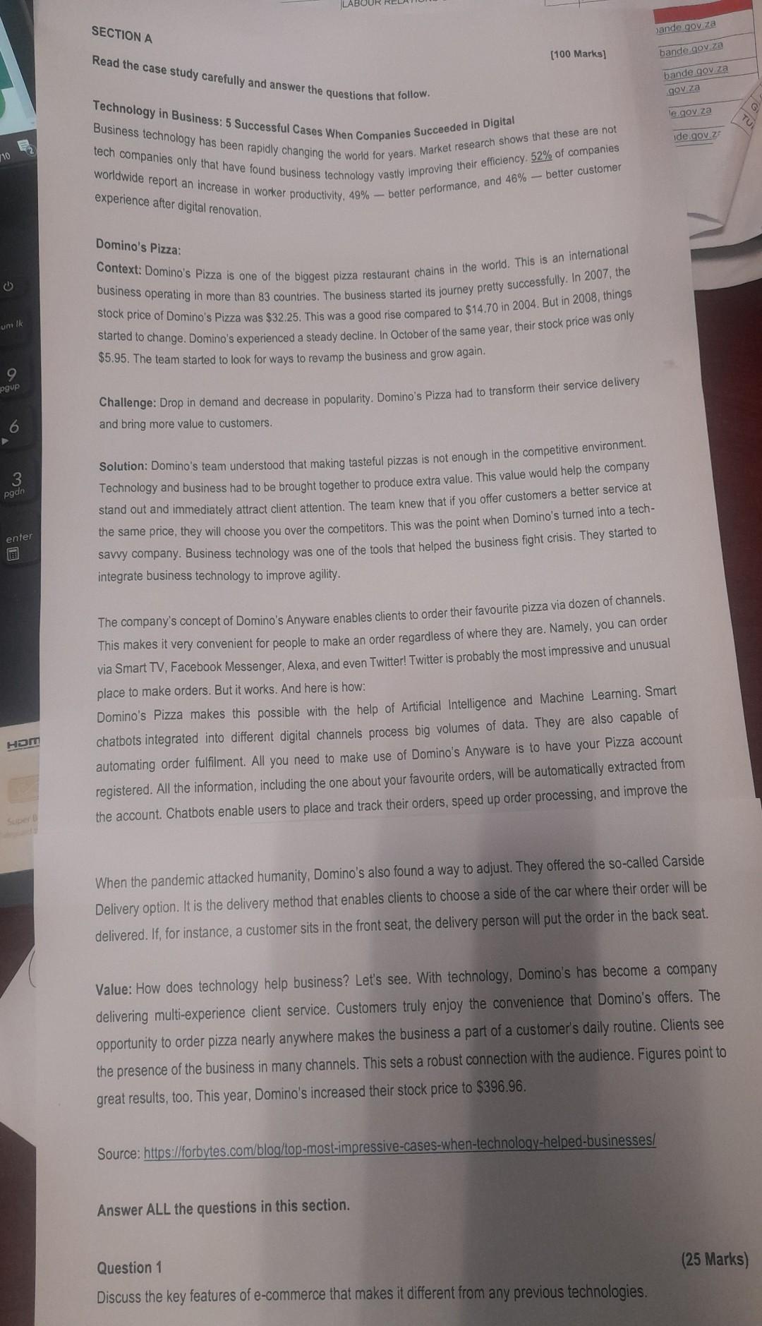 Read the case study carefully and answer the