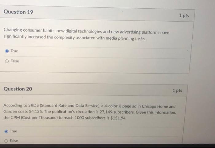 Question 17 1 pts Because the First Amendment to
