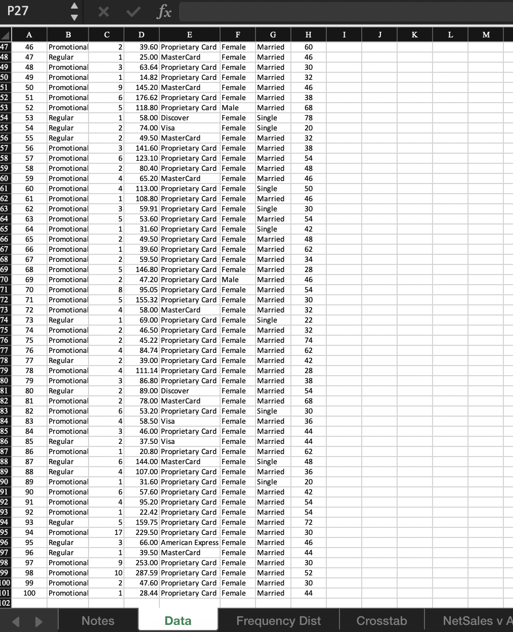 Case Problem #1: Pelican Stores ( 40 points )