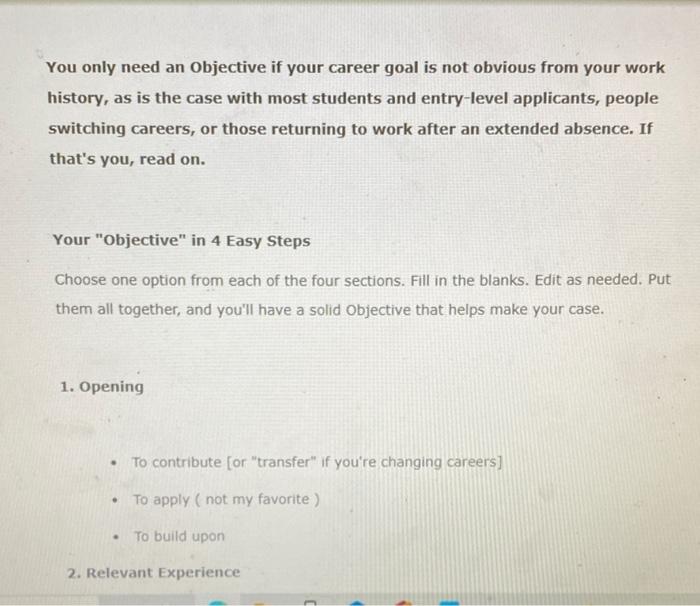4 easy steps to a powerful objective Article link