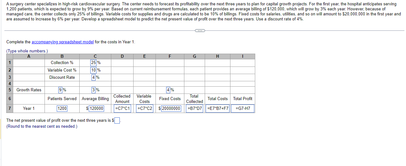 are assumed to increase by 6% per year. Develop a
