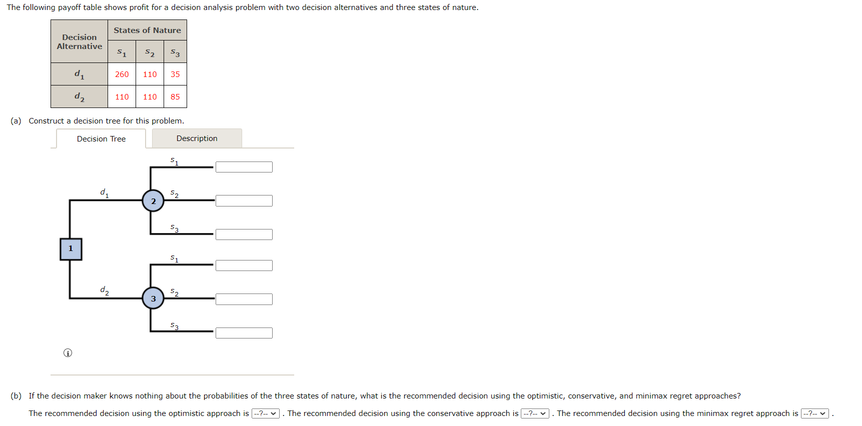 (a) Construct a decision tree for this problem.