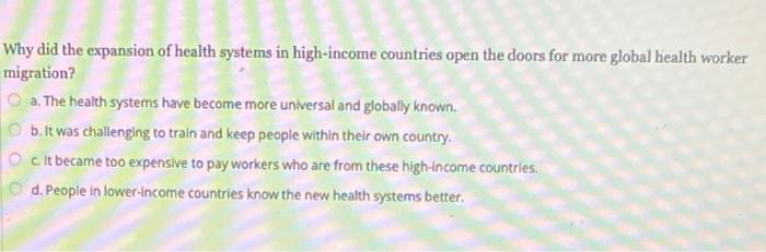 Why did the expansion of health systems in