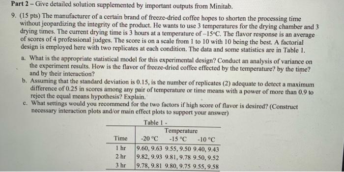 Part 2 - Give detailed solution supplemented by