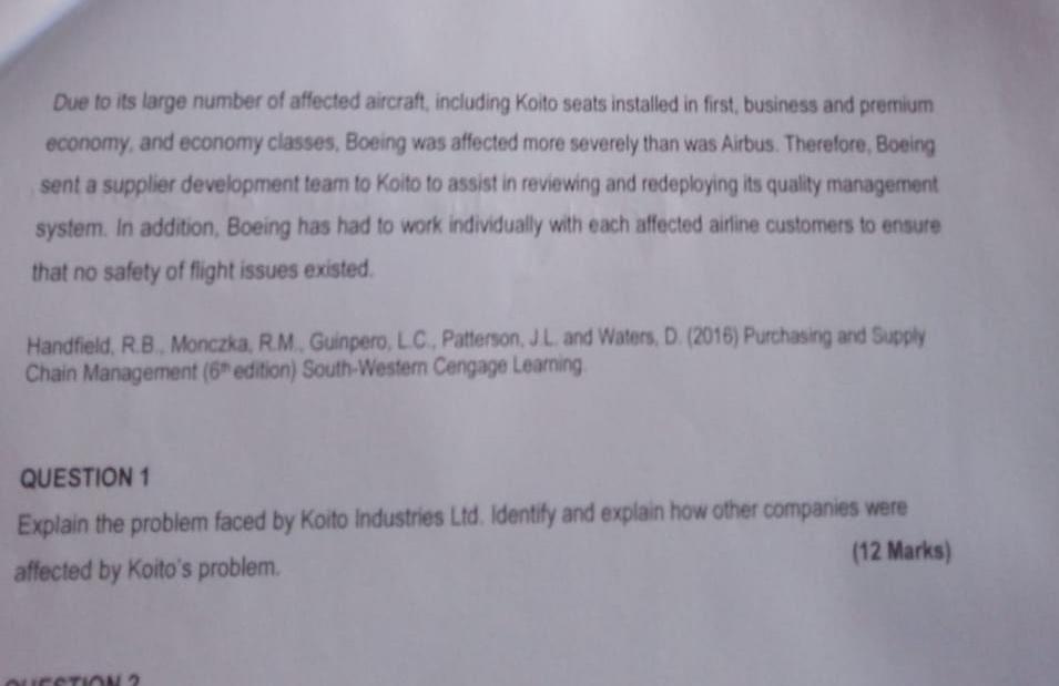 Sugary Chain Management 28 Read the following