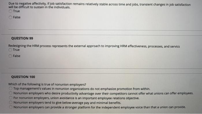 Due to negative affectivity, if job satisfaction