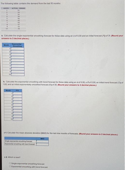 a., b., c-1., c-2. please. thanks!! The following