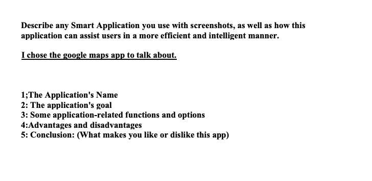 Describe any Smart Application you use with