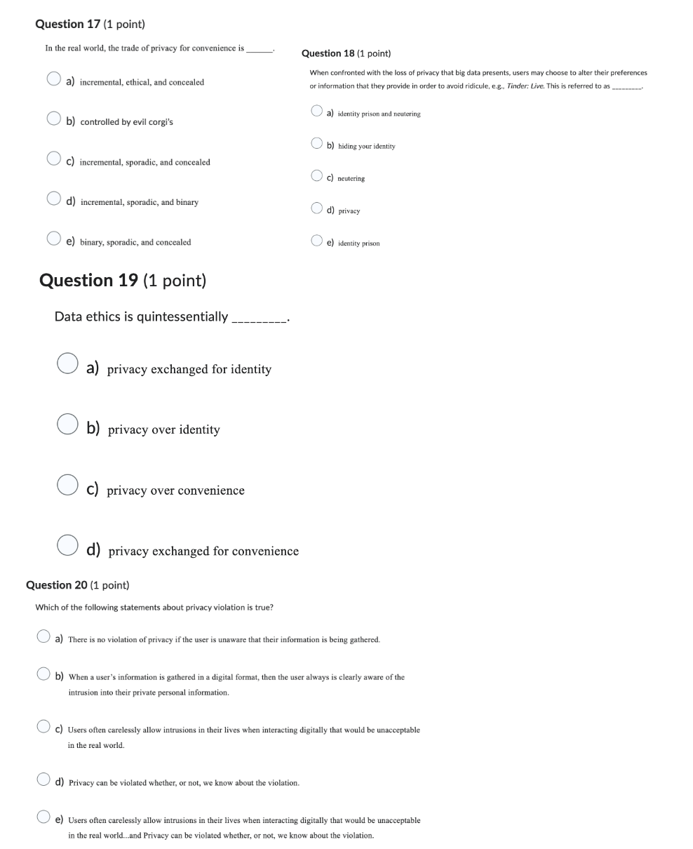 . questions 17-20 In the real world, the trade of