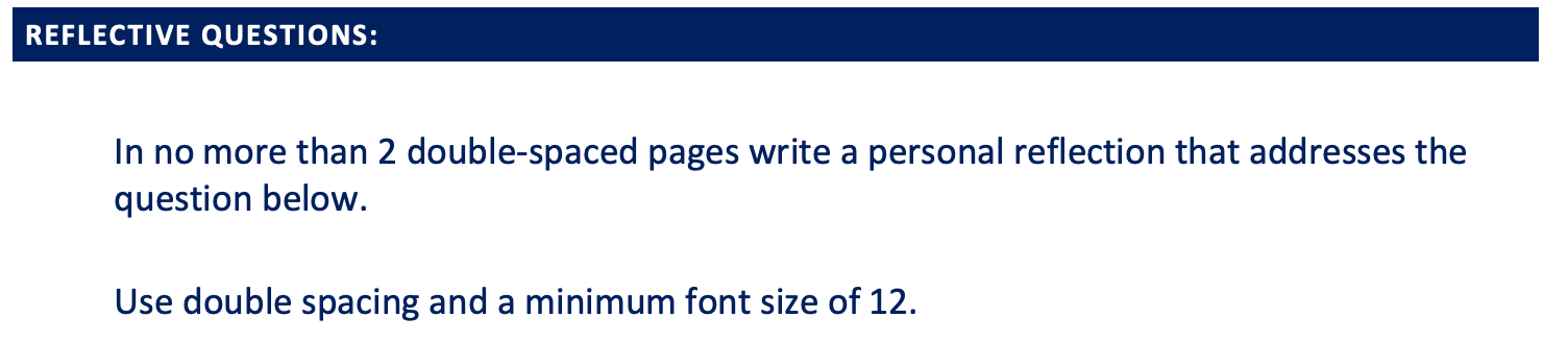 In no more than 2 double-spaced pages write a