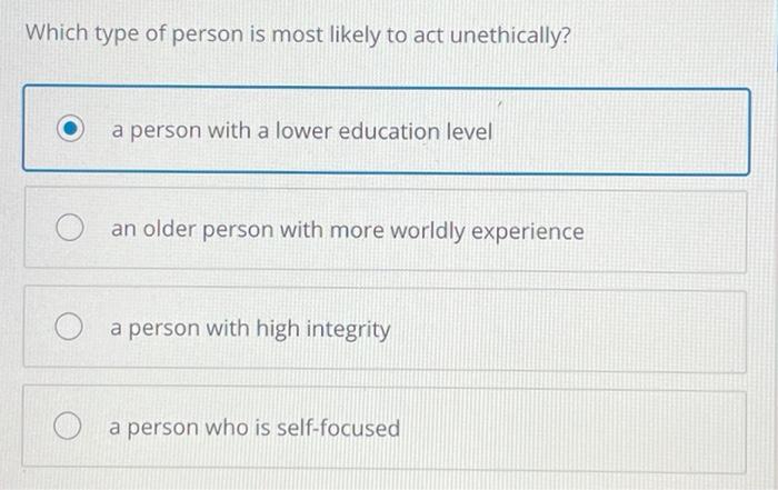Which type of person is most likely to act