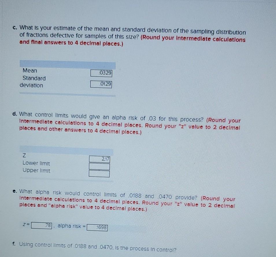 only need f, g, h f. Using control limits of 0188