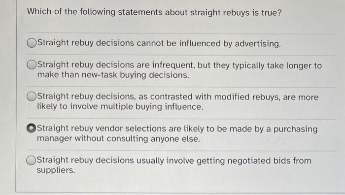 Which of the following statements about straight