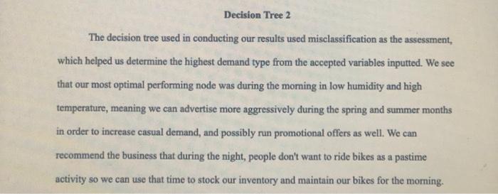 please wirte a decision tree reommendation in