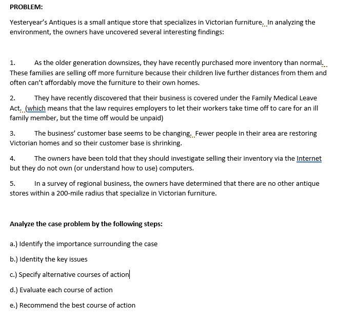 CASE STUDY ANALYSIS: OPERATION MANAGEMENT Note: