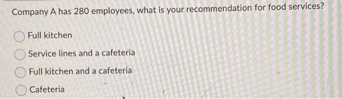 Company A has 280 employees, what is your