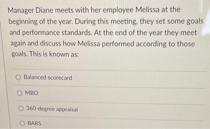 Manager Diane meets with her employee Melissa at