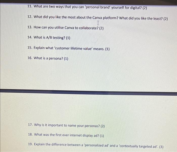 11. What are two ways that you can 'personal