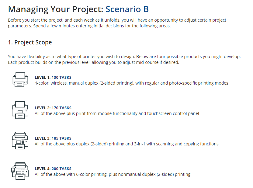 Scenario Objectives: Scenario B Senior management