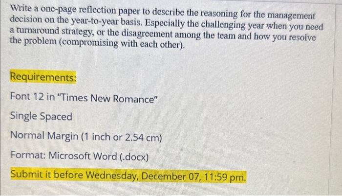 please help me asap. Write a one-page reflection