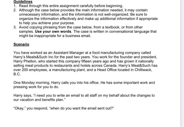 Guidelines 1. Read through this entire assignment