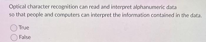 Optical character recognition can read and