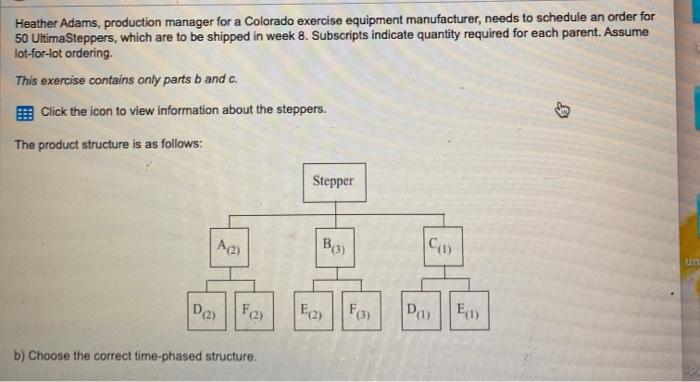 please answer part c Heather Adams, production