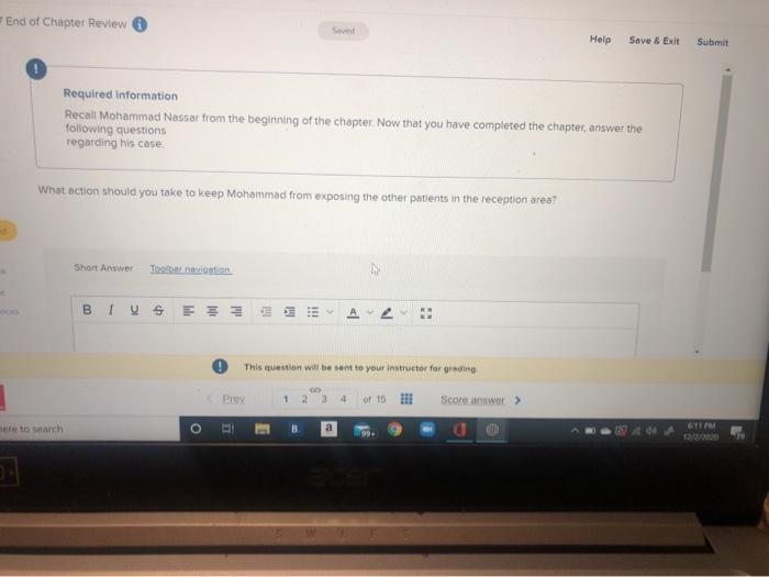 End of Chapter Review Help Save & Exit Submit
