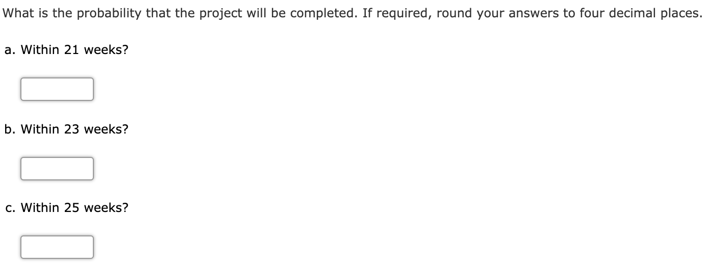 Activity Optimistic Most Probable Pessimistic A 5