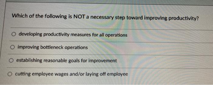 Which of the following is NOT a necessary step