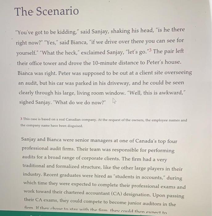 Case 3: Auditing, Att tudes, and Absenteeism