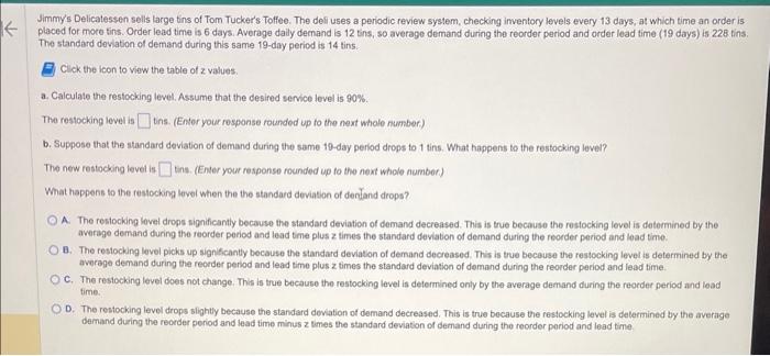 q.15 help asap Jimmy's Delicatessen sells large