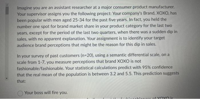 #24 Imagine you are an assistant researcher at a