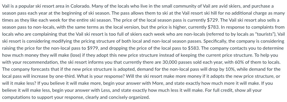 Will the Ski resort make more or less money? And