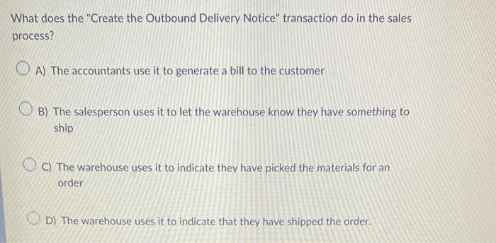 What does the "Create the Outbound Delivery