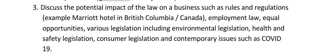 3. Discuss the potential impact of the law on a