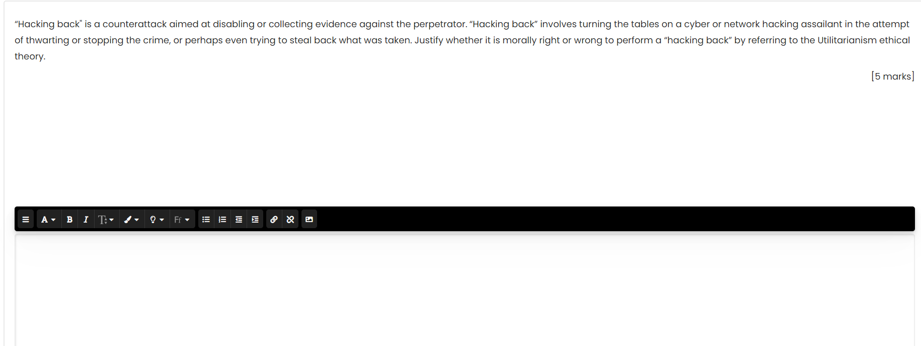 "Hacking back" is a counterattack aimed at